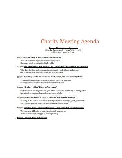 simple charity meeting agenda