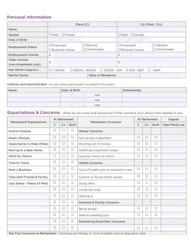 simple client discovery form template