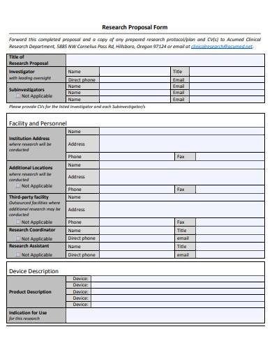 simple clinical research proposal form