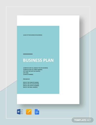 spa business plan template