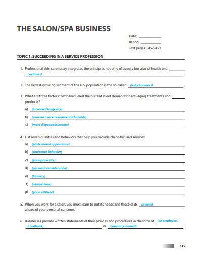 Salon Business Plan Template Free