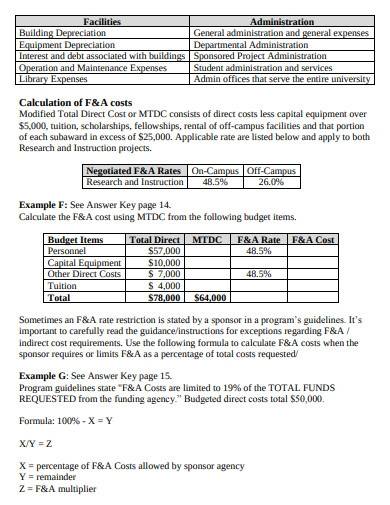 standard research proposal budget