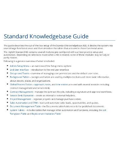 standard system documentation template