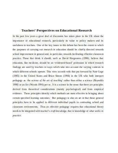 teachers’ perspectives on educational research