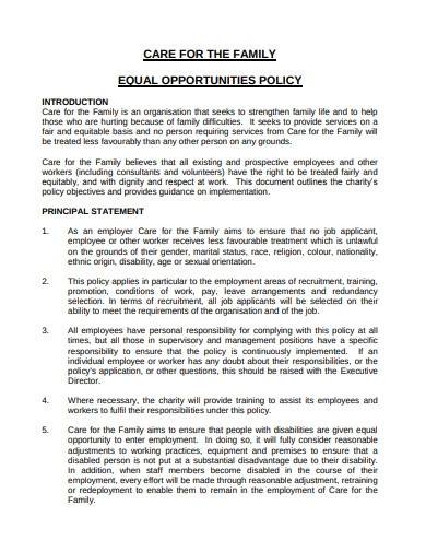 trustee equal opportunities policy