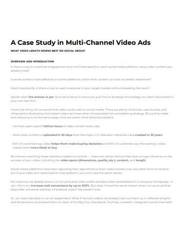 video ads case study template
