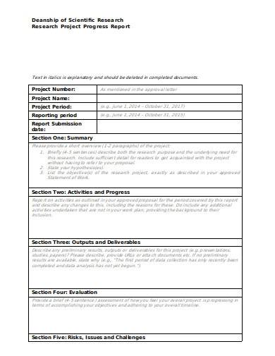 How To Write A Research Project Progress Report