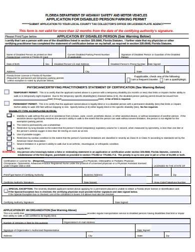 application for disabled person parking permit