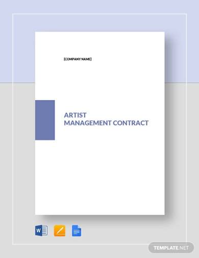 artist management contract template
