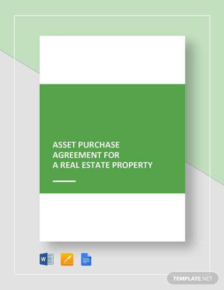 asset purchase agreement for a real estate property template