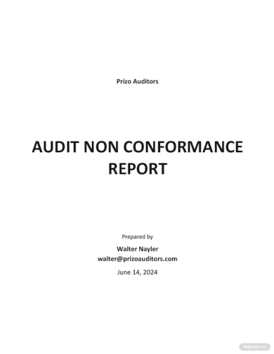 audit non conformance report template