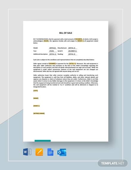 bill of sale template