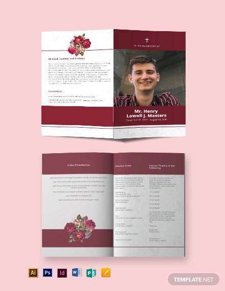 blank funeral program bi fold brochure