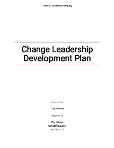 change leadership development plan template