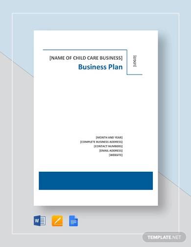 child care business plan template