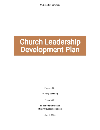 church leadership development plan template