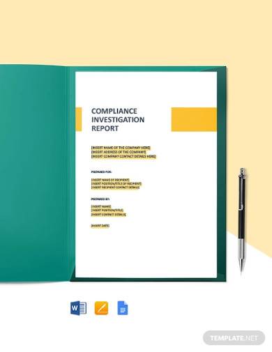 compliance investigation report template