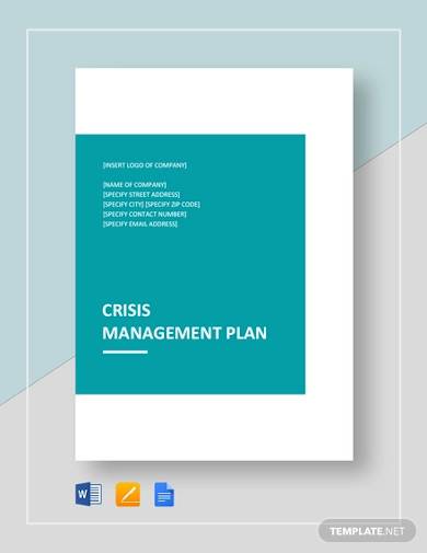 crisis management plan template