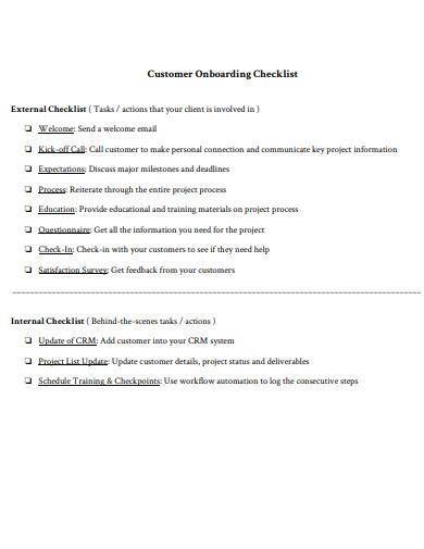 customer onboarding checklist