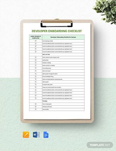 free onboarding checklist template word