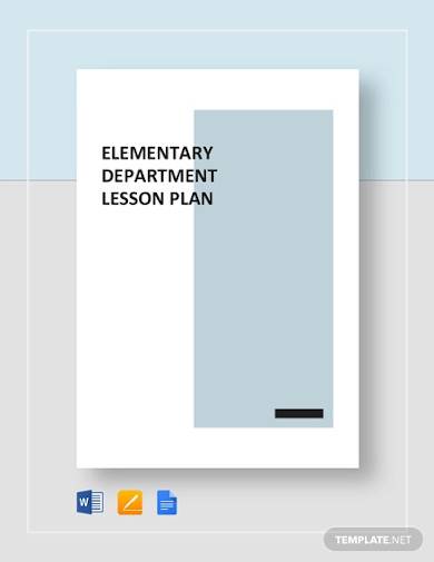 elementary lesson plan template