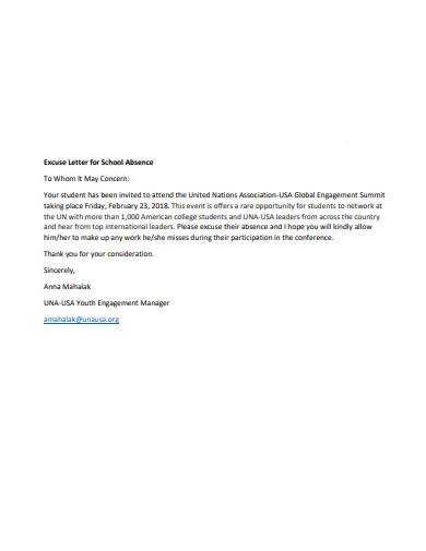FREE 15 School Absence Letter Samples Templates In Word PDF