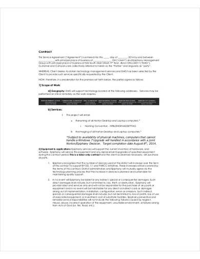 formal it project contract sample