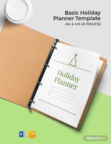 free basic holiday planner template