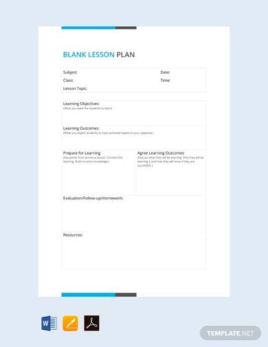 free blank lesson plan template