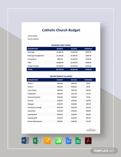 free catholic church budget template