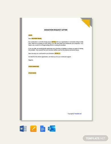 free donation request letter format