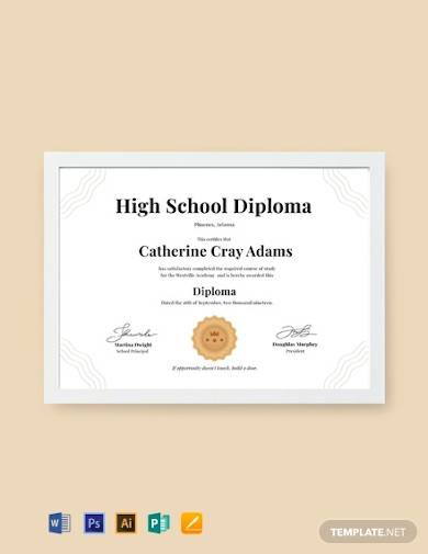 free high school diploma certificate