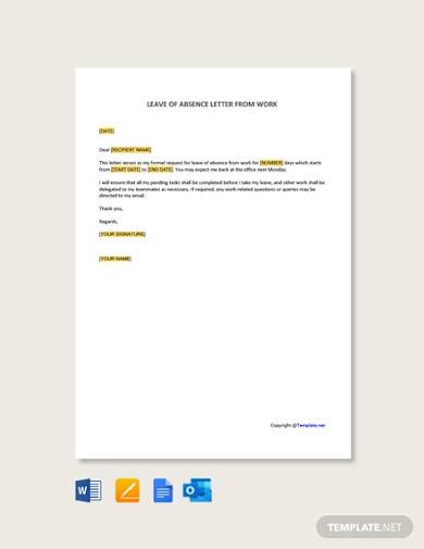 free leave of absence letter