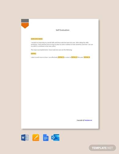 free self appraisal letter template