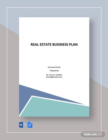 sample business plan for real estate company