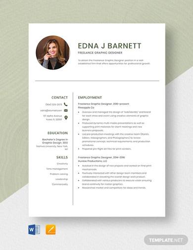 graphic design resume templates pdf