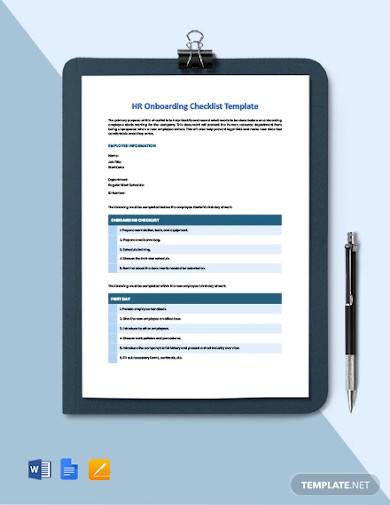 hr onboarding checklist template