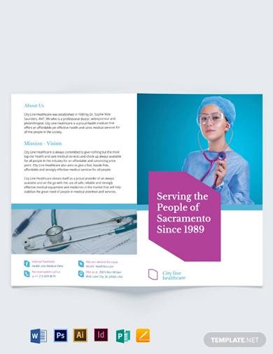 healthcare bi fold brochure template