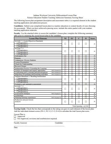 higher education lesson plan template