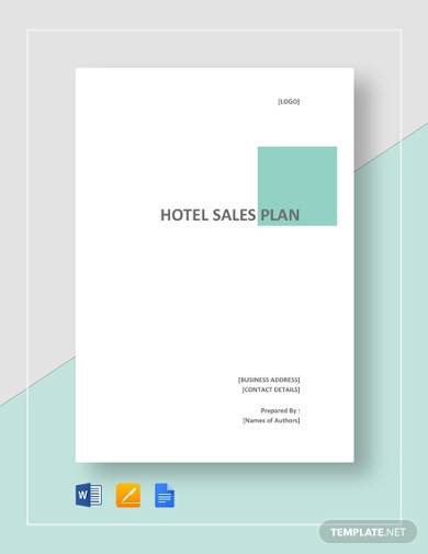 hotel sales plan template
