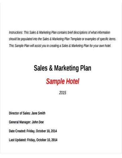 hotel sales and marketing plan