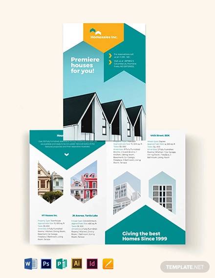 house for sale bi fold brochure template