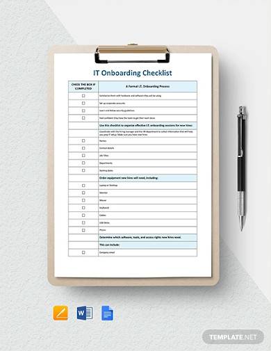 it onboarding checklist template