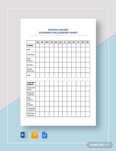 microsoft income statement template word