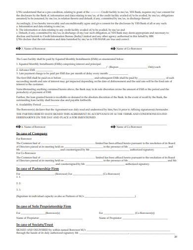 individual car loan agreement sample