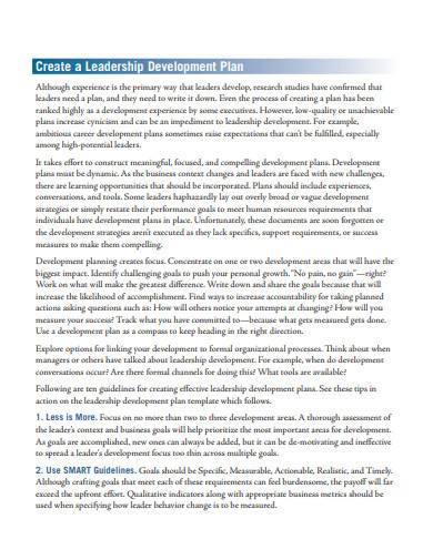 FREE 14 Leadership Development Plan Samples In MS Word Pages 