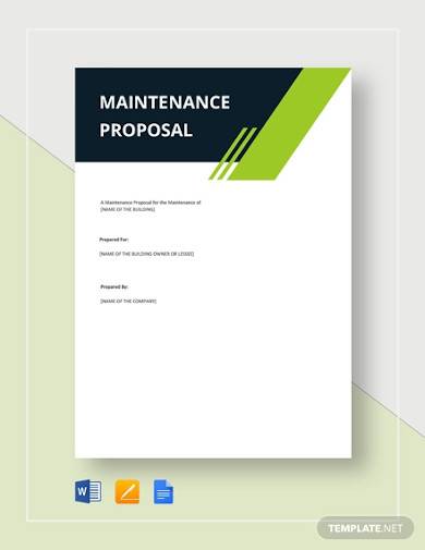maintenance proposal template