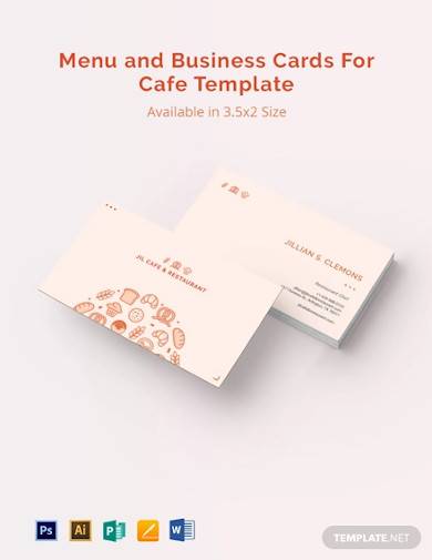 menu and business cards for cafe template