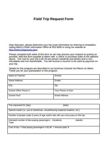 metro field trip pass request form