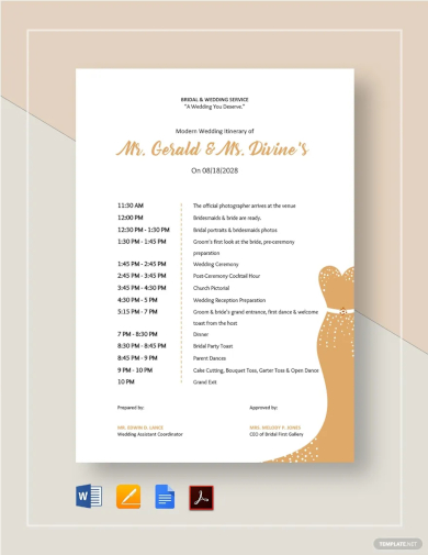 modern wedding itinerary template1